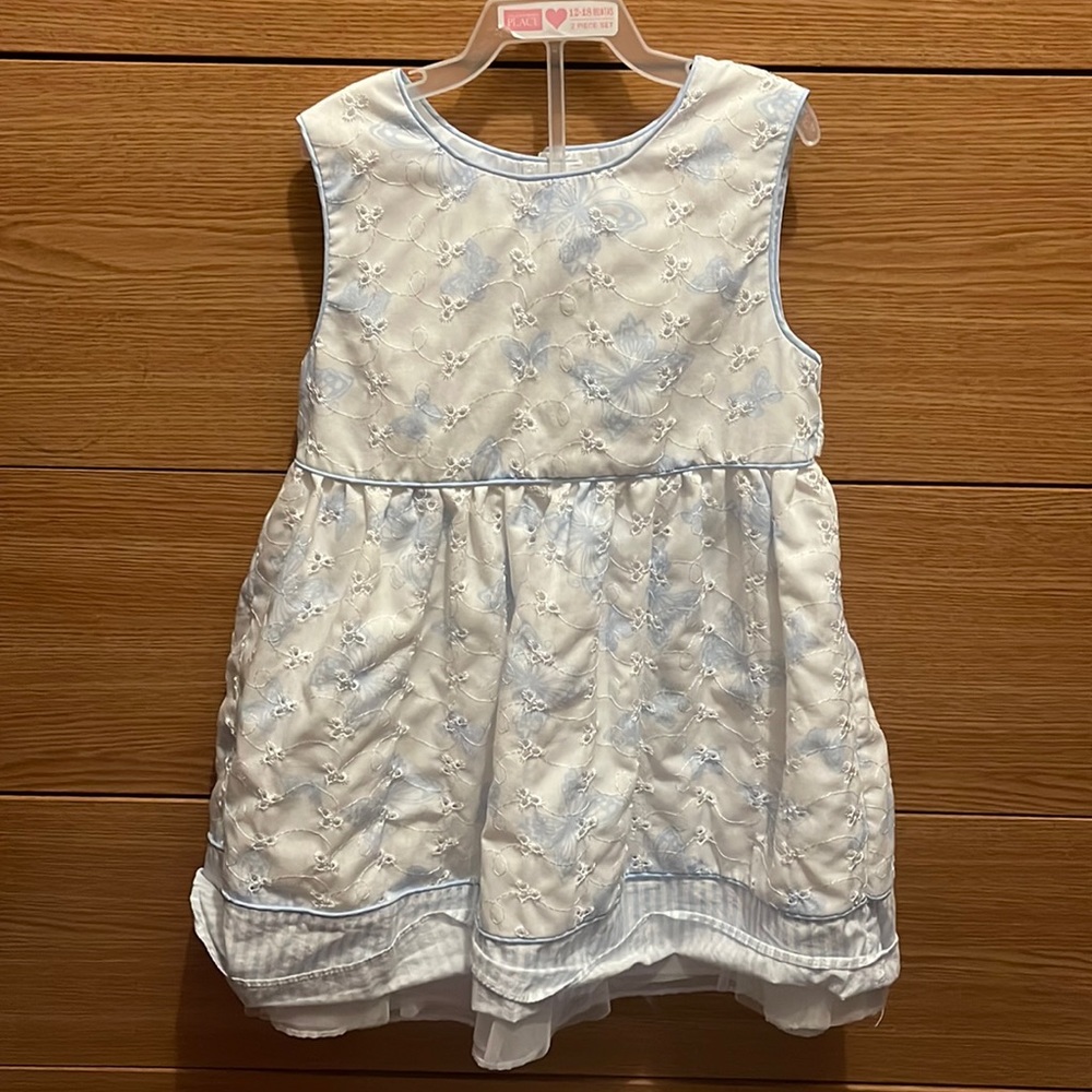 Blue and white butterfly dress